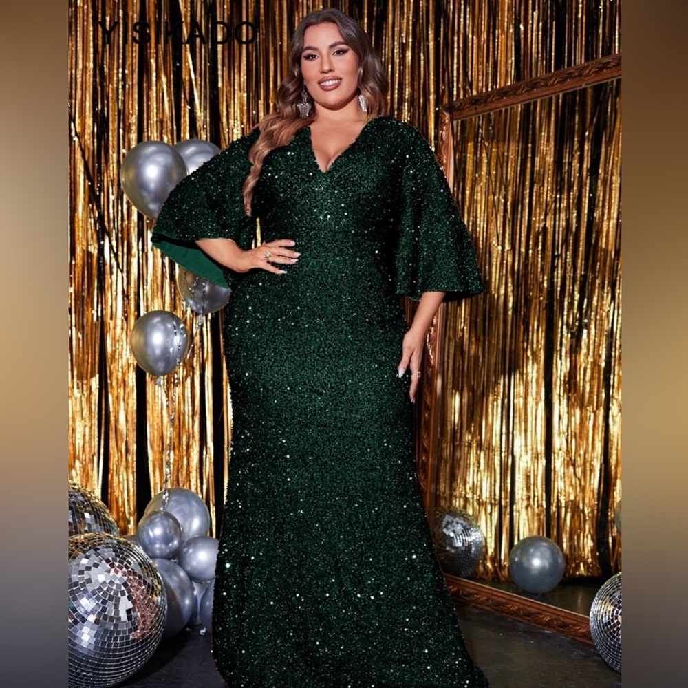 Sparkling Emerald Maxi Dress